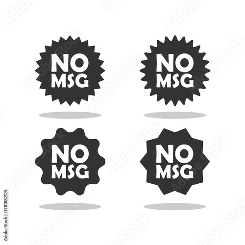 No MSG icons set with shadow