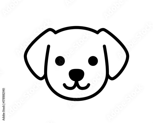 Niedliches Hunde Welpen Icon oder Logo