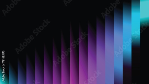 Abstract background with a colorful 3D sound wave (cyan, purple, magenta) on black with copy space