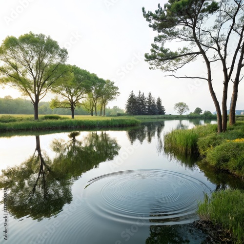Serene Pond Reflection Comp...