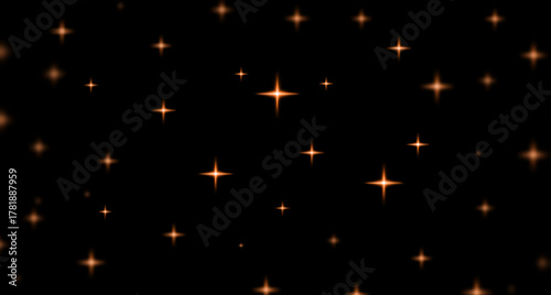 Glowing light flare, confetti, gold sparkle stars. Abstract magic dust, red shiny glow stars, celebration pattern transparent.Abstract festive background with gold stars glitter.