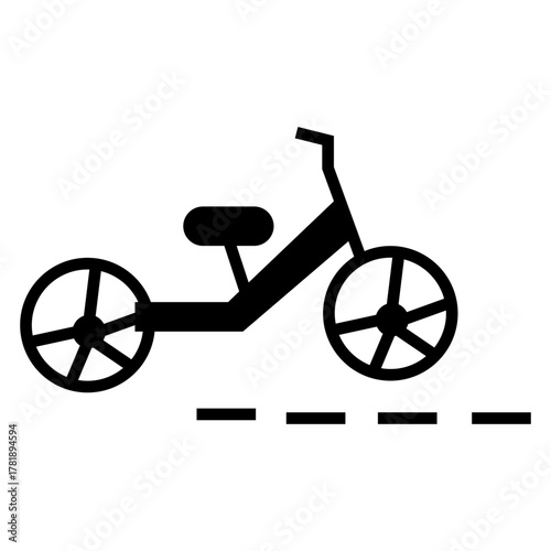 Black and white vector illustration of a bicycle in a flat minimalist style. Great for urban transport, cycling, health, sport, and eco-friendly design themes.
