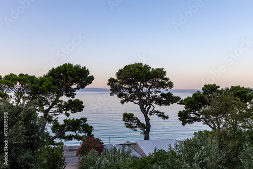 Fototapeta Naklejka Na Ścianę i Meble -  Coastline with rocky beach. Croatia, Makarska.