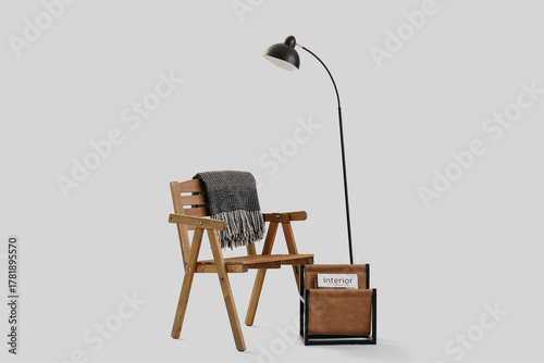 Modern wooden armchair with...