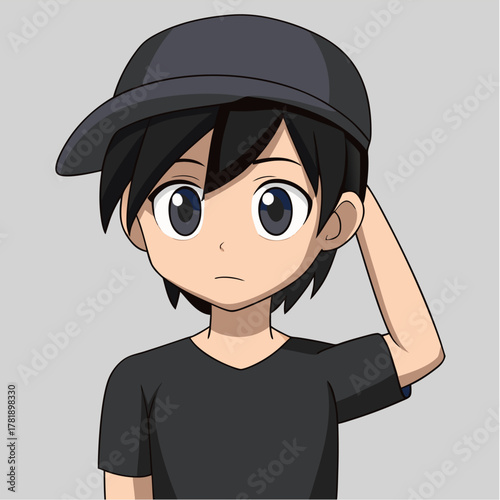 Boy in Hat: A Moment of Thought.

