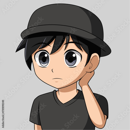 little boy with hat