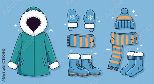 Cozy Winter Clothing Ensemble for Cold Weather Adventures.