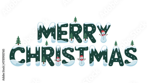 Fotografie Merry Christmas Message: A festive and cheerful holiday greeting perfect for spreading joy and celebrating the season