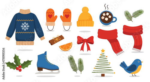 Festive Winter Clothing and Holiday Accessories Collection.