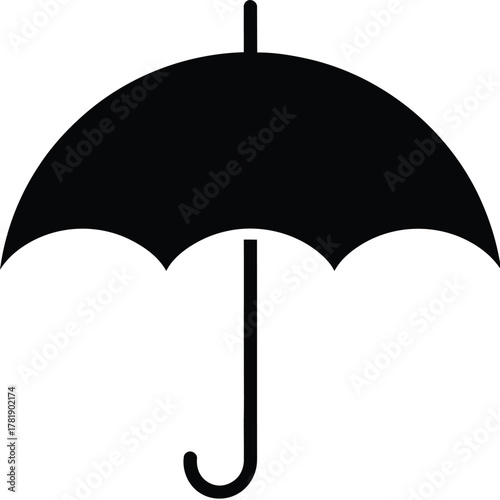 Black umbrella symbol silhouette on white background vector