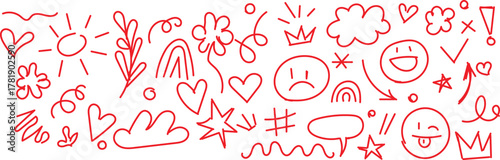 Arrow line hand drawn brush vector set. Grunge square, spiral, arrow element scribble line brush hand drawn sketch design. Grunge abstract chalk, crayon pencil style. Vector illustration