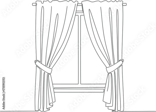 Drapery curtain vector illustration for interior and stage performance