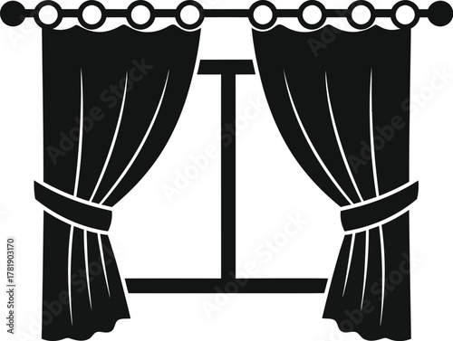Drapery curtain vector illustration for interior and stage performance