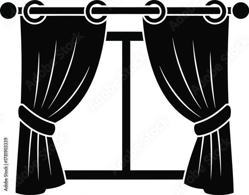 Drapery curtain vector illustration for interior and stage performance