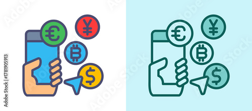 Digital Currency whitegreen icon