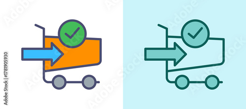 Online Checkout whitegreen icon