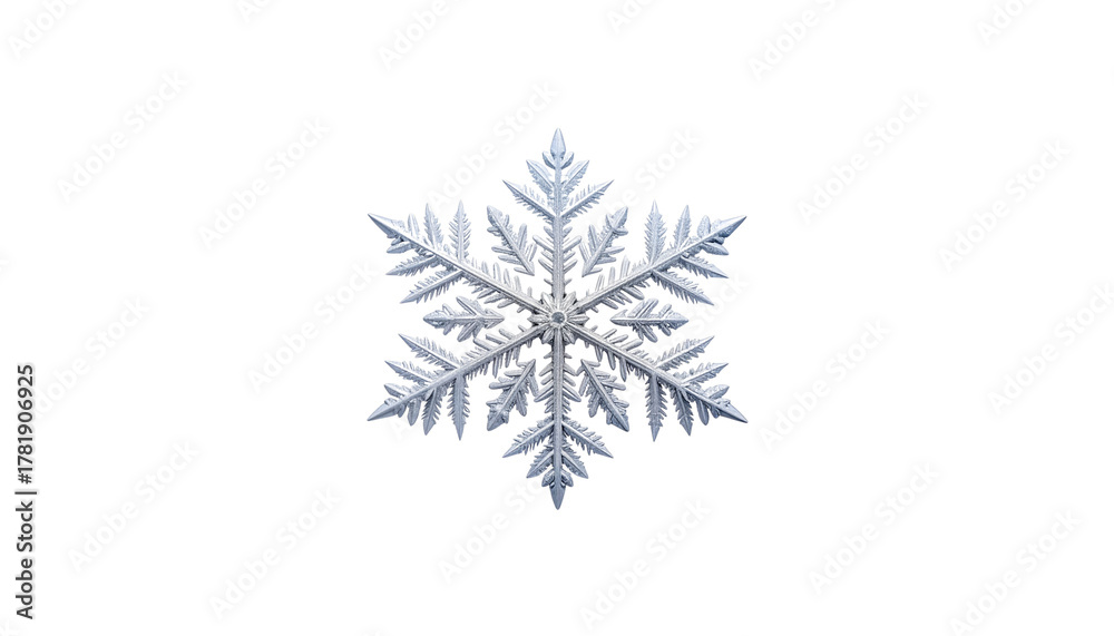 Obraz premium Blue and white Christmas snowflakes isolated on white background