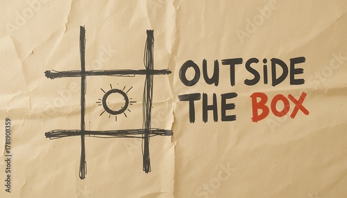 Creative visualization emphasizing thinking beyond conventional boundaries with simple design