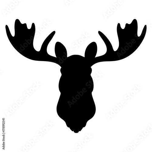Logo Moose. Silueta de cabeza de alce