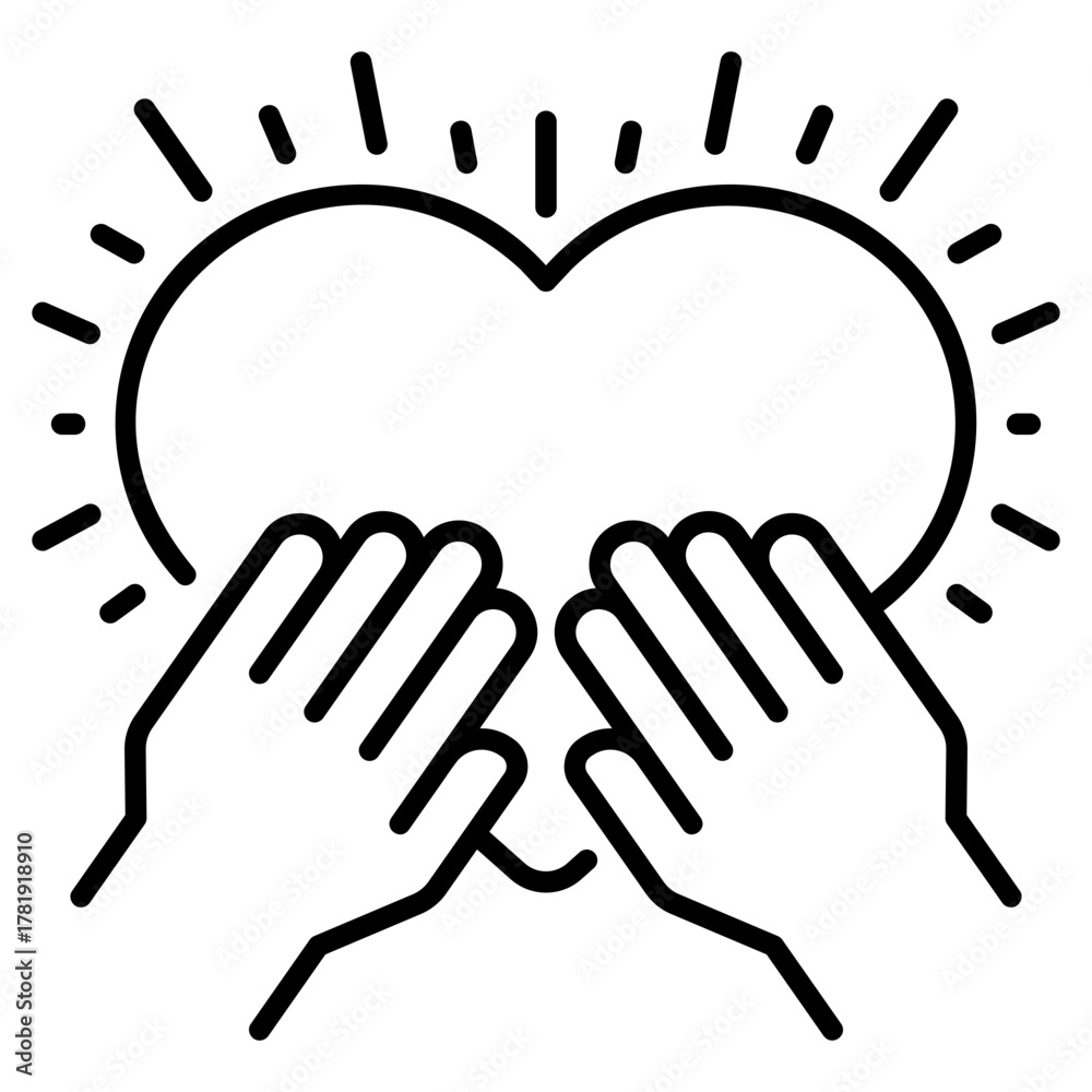 Obraz premium Self Compassion line Icon