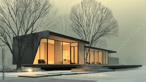 modern vector style house