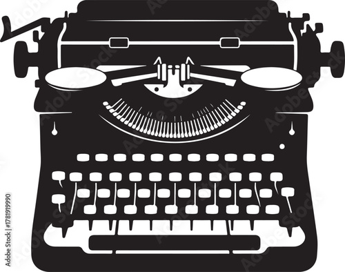 Vintage Typewriter Silhouette Illustration for Writers and Creative Professionals