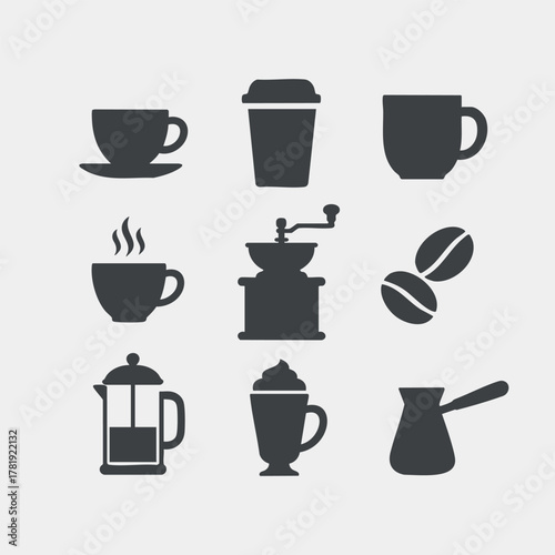 Coffee Icons Collection Vector Illustration