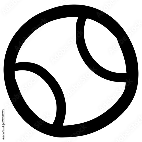 doodle tennis ball illustration hand drawn outline vector
