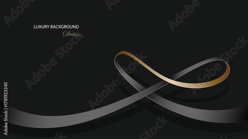 Black luxury background vector design. Gold and black abstract background. Suit for banner, backdrop, certificate, award, invitation card, presentation, etc