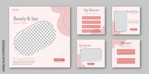 Beauty And Spa Social Media Post Template collection set social media post square web banner template 
