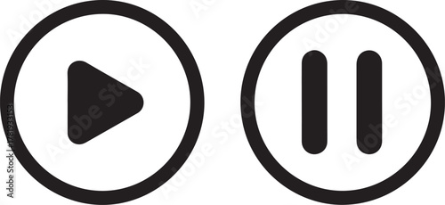 Play pause button icon vector illustration . Play and pause icon in trendy style design.