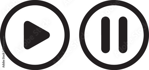Play pause button icon vector illustration . Play and pause icon in trendy style design.