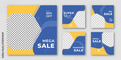 Mega sale social media post template design 