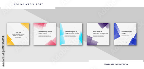 Tips social media tutorial, tips, post banner layout template background design element