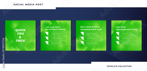 Tips social media tutorial, tips, post banner layout template background design element	