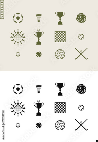 Sport. Icon set. Sports equipment vector illustration