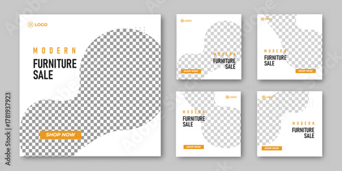 Modern Furniture Sale and home interior sale banner or social media post template