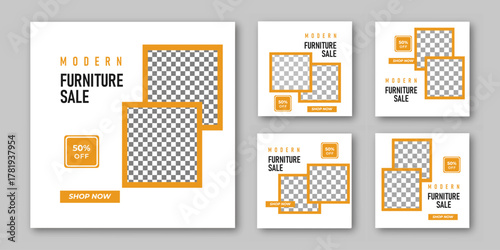 Modern Furniture and home interior sale banner or social media post template
