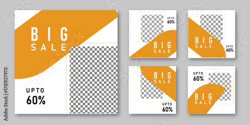 Collection Big sale social media post Minimalistic editable fashion product big sale advertising banner. elegant sale and discount promotional advertising banner.
