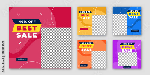 Collection Best sale social media post Minimalistic editable fashion product big sale advertising banner. elegant sale and discount promotional advertising banner.