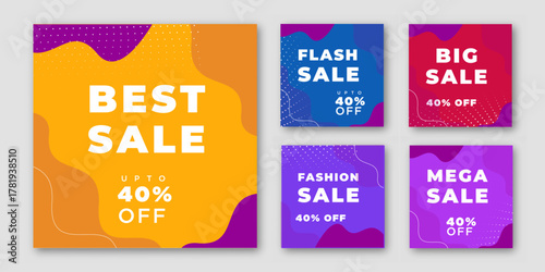 Collection Best sale social media post Minimalistic editable fashion product big sale advertising banner. elegant sale and discount promotional advertising banner.