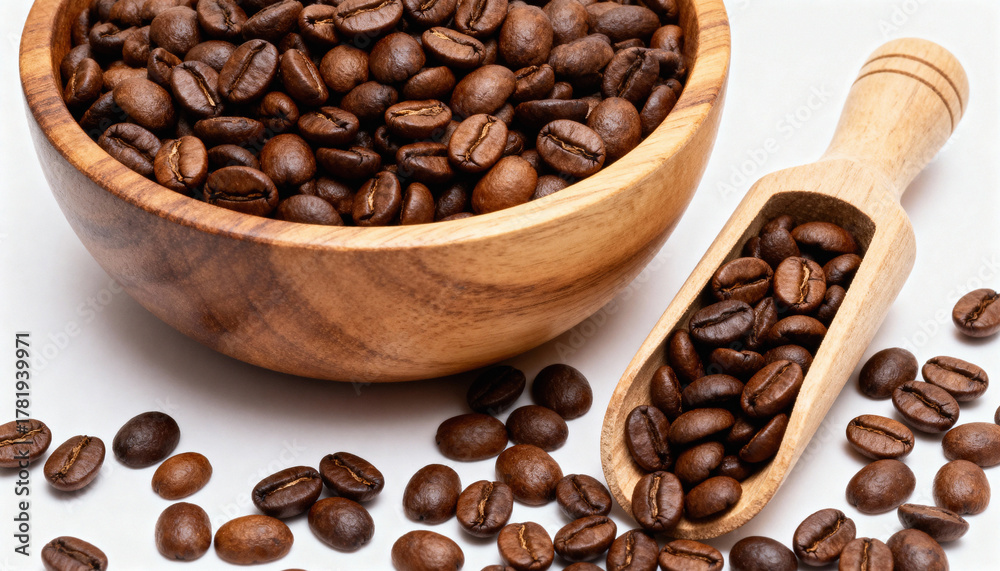 Obraz premium Aromatic Dark Roasted Coffee Beans Close-up