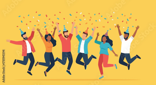 Cartoon woman in warrior pose on yoga mat in bright room.