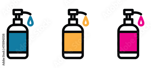 Colorful hand sanitizer bottles provide vibrant protection against germs and bacteria, promoting health and cleanliness in a modern, appealing style