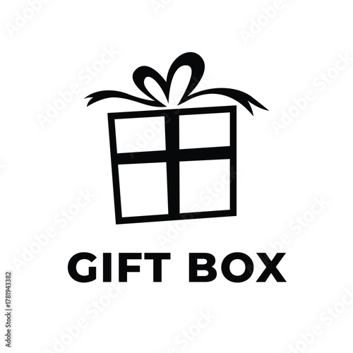gift box icon logo design concept idea with bow