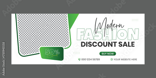 Modern fashion discount sale social media cover design template