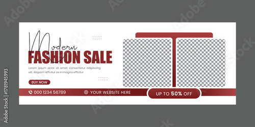 Modern fashion discount sale social media cover design template