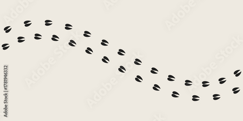 Deer footprints vector. Animal track. Antler footprints  