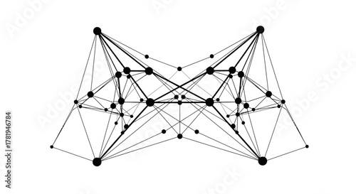 Abstract network of lines and nodes