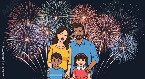 Cartoon woman in warrior pose on yoga mat in bright room.